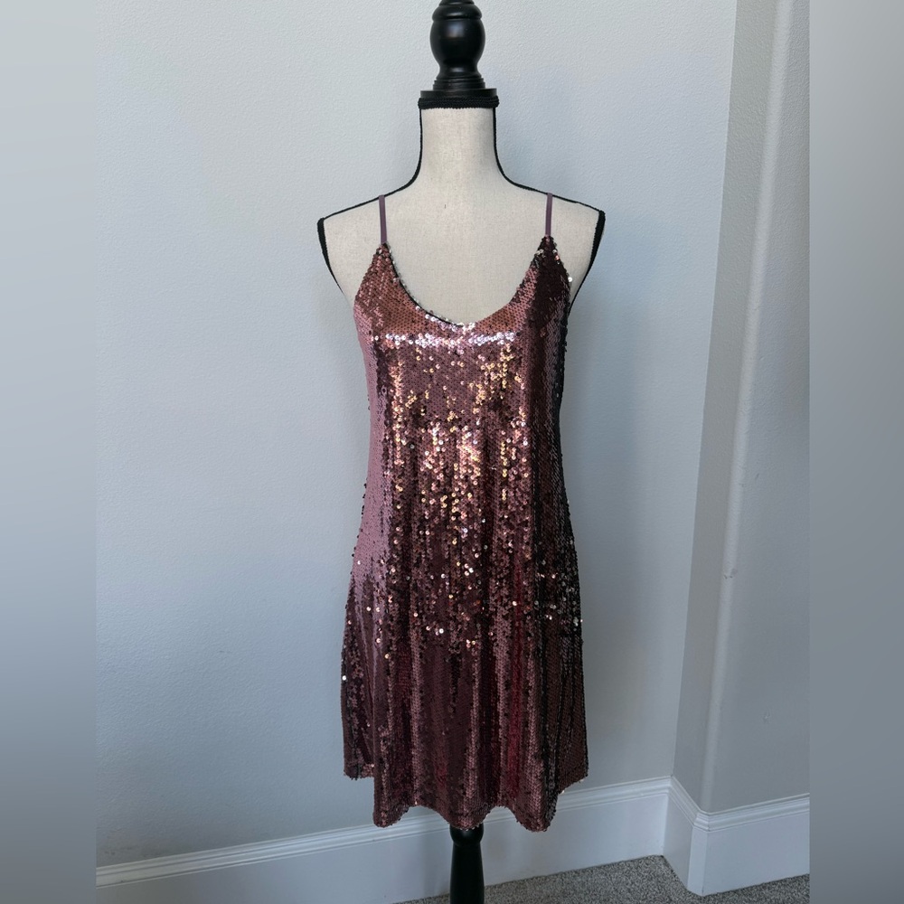 Allegra K Pink Sequin Dress